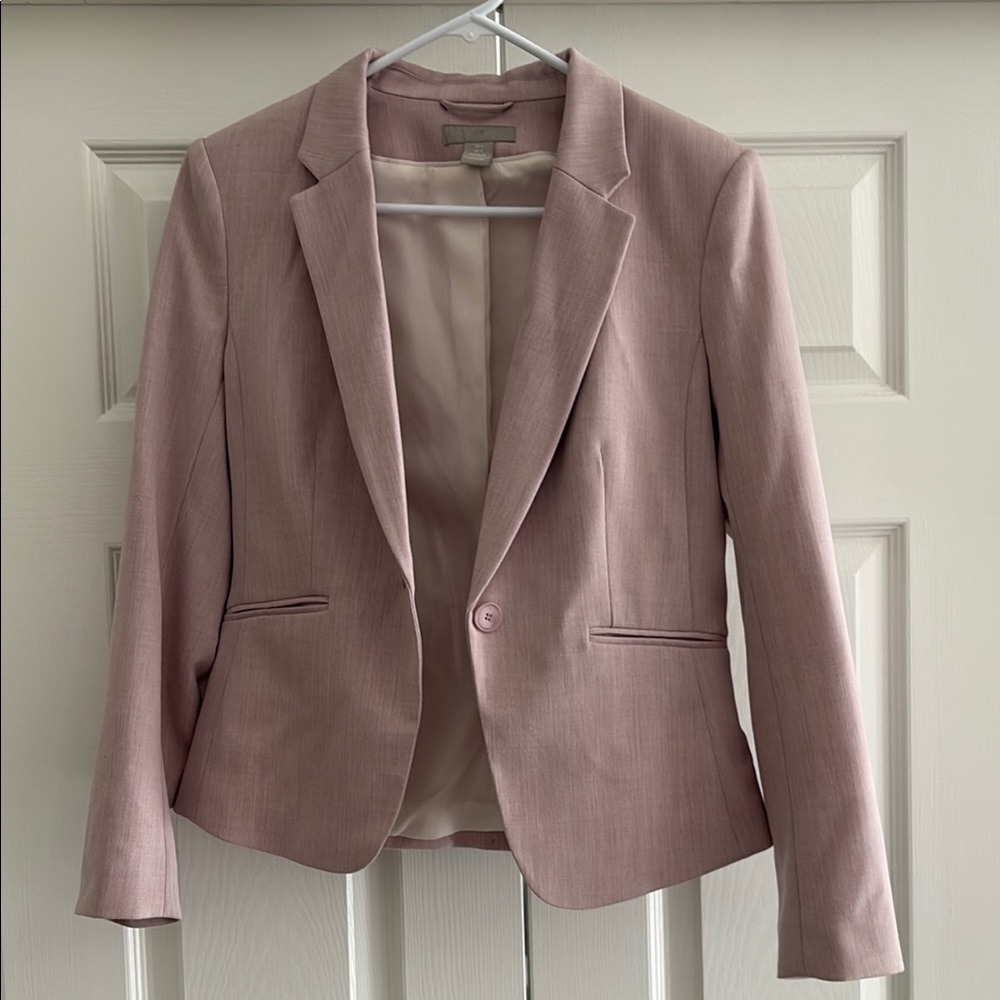 H&M Pink Blazer Structured Suit Jacket